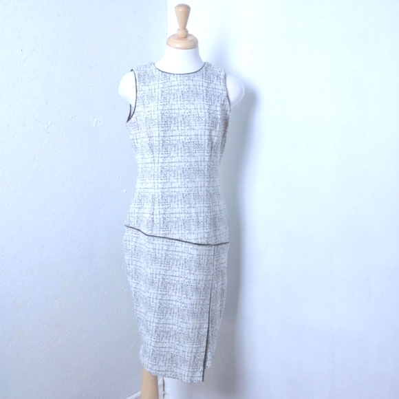 Dkny Dresses & Skirts - DKNY | Off white and black speckled pattern sleevless office dress